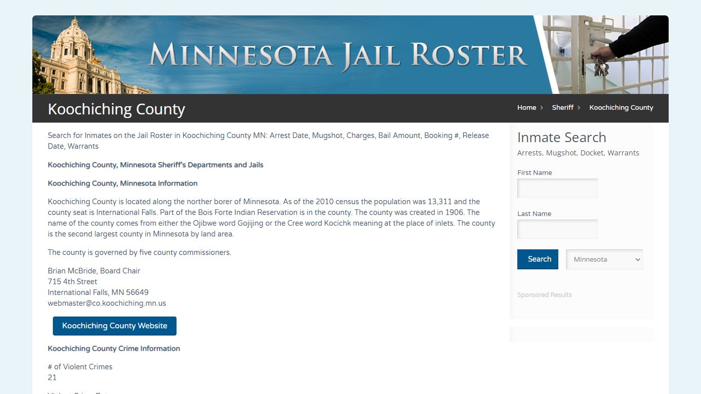 Koochiching County | Jail Roster Search